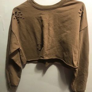 long sleeve cropped top